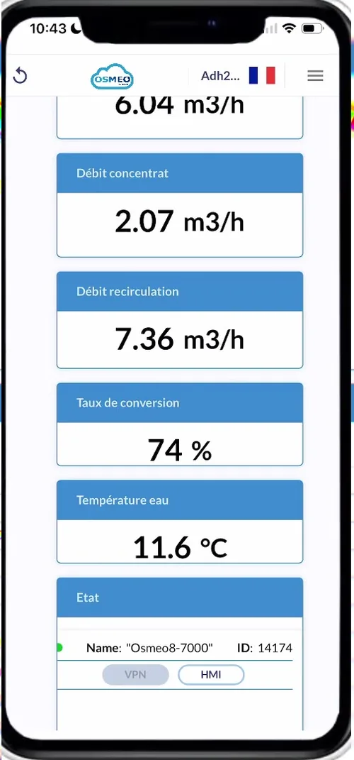 Osmeo Cloud sur téléphone
